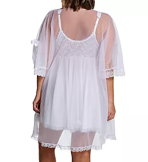 Plus Size 3 Piece Babydoll Peignoir Set White 5X