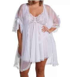 Plus Size 3 Piece Babydoll Peignoir Set