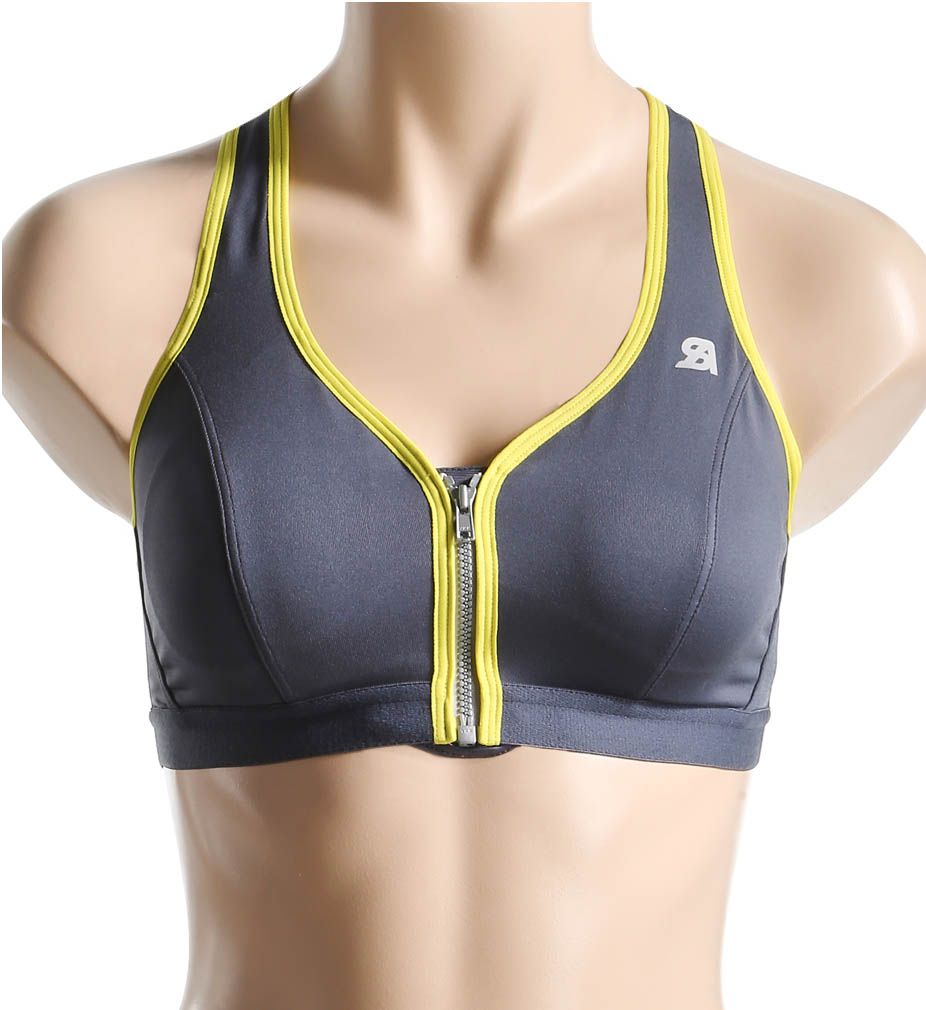 Active Zipped Plunge Sports Bra-fs