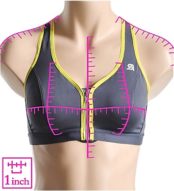 Shock Absorber Active Zipped Plunge Sports Bra Front Fastening PINK Print S00BW