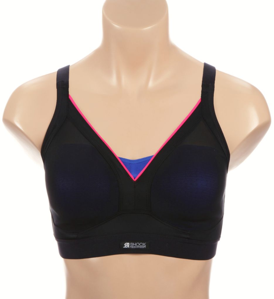 Shock Absorber Women Active Sports Padded Bra, Black, Size 32B