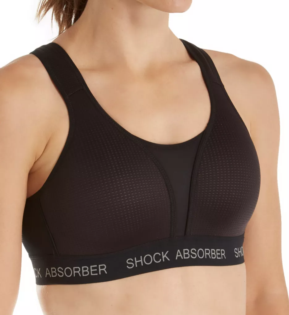 Shock Absorber Women's Ultimate Run Sports Bra, Black/Silver, 34F