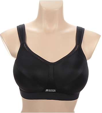 SHOCK ABSORBER SN102 ACTIVE CLASSIC SUPPORT SPORTS BRA NON WIRED BLACK RRP £32 