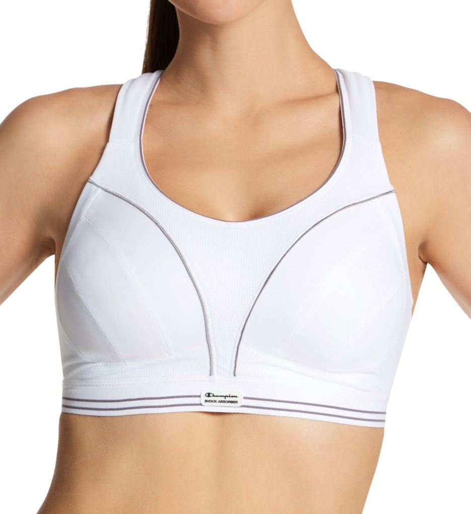 Ultimate Run Sports Bra White/Silver 38C by Shock Absorber