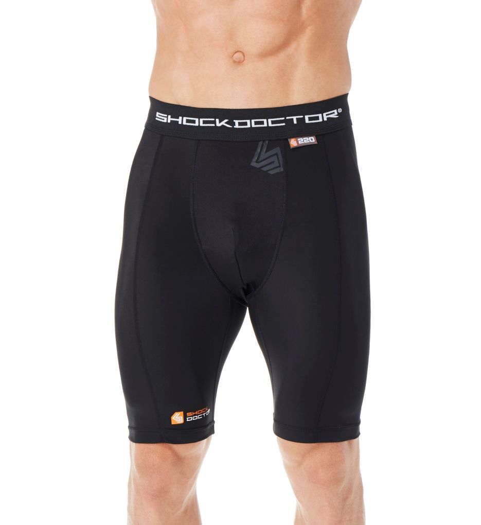 Shock Doctor 235 Compression Short w/AirCore Hard Cup Adult S, White