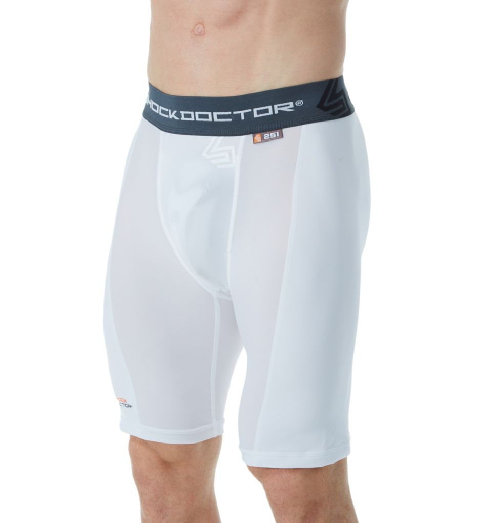 Core Double Compression Short With Bio-Flex Cup White L by Shock