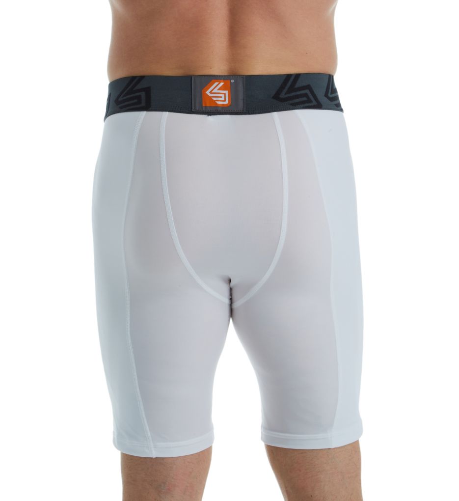 Core Double Compression Short With Bio-Flex Cup White L by Shock Doctor