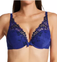 Wish Triangle Contour Push-up Lace Bra Electric Blue 32A