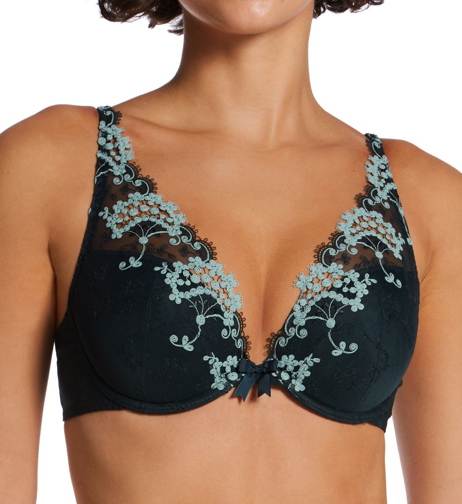 Wish Triangle Contour Push-up Lace Bra Black 34D by Simone Perele