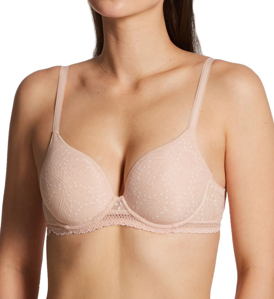 Simone Perele Women's Comete 3D Plunge Underwire Bra in Pink Sand | Size 36F | HerRoom.com