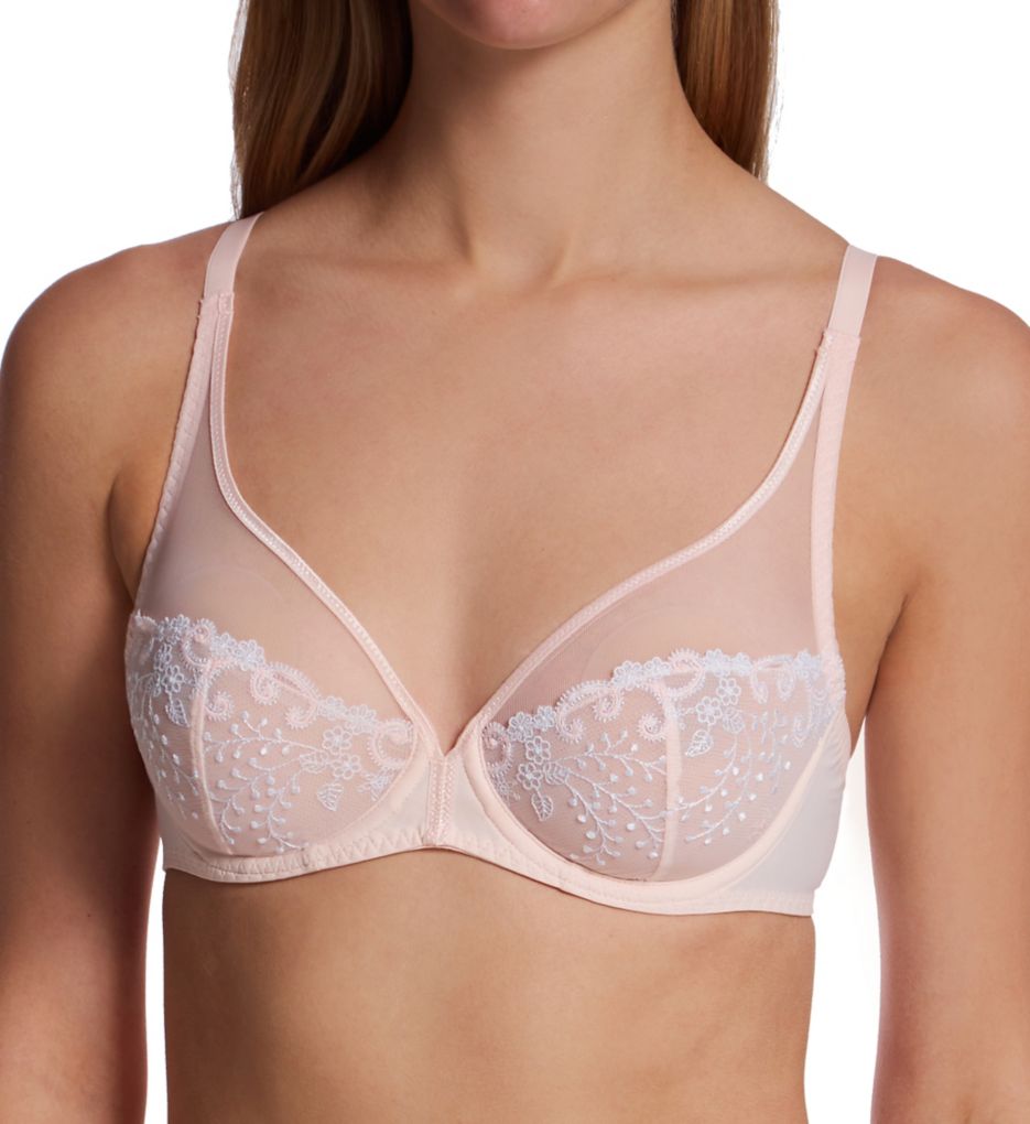 CUUP The Plunge Mesh Bra In Blush Size 38D