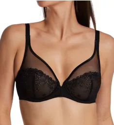 Delice Sheer Plunge Bra Gem/Black 30D