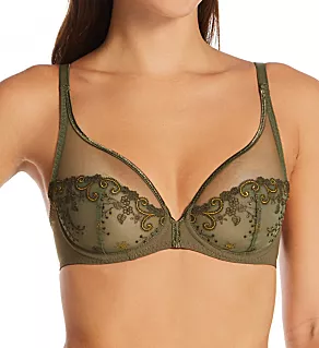 Delice Sheer Plunge Bra Safari 34D