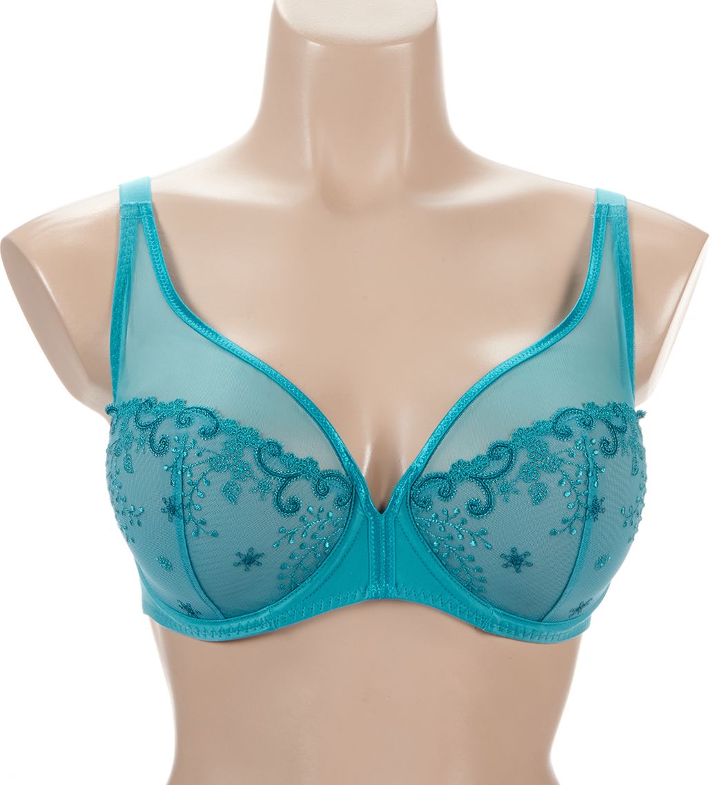 Simone Perele Delice Sheer Plunge Bra Atoll Blue 38B  - Image 1