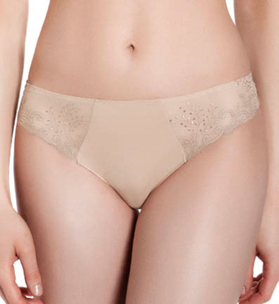 Simone Perele Women's Delice Thong Panty in Beige | Size XL | HerRoom.com