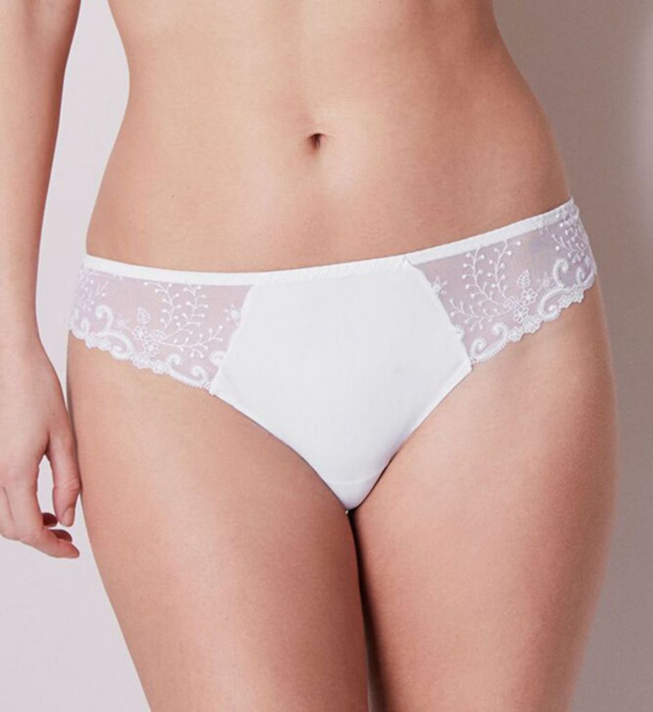 Simone Perele Women's Delice Thong Panty in White | Size XS | HerRoom.com