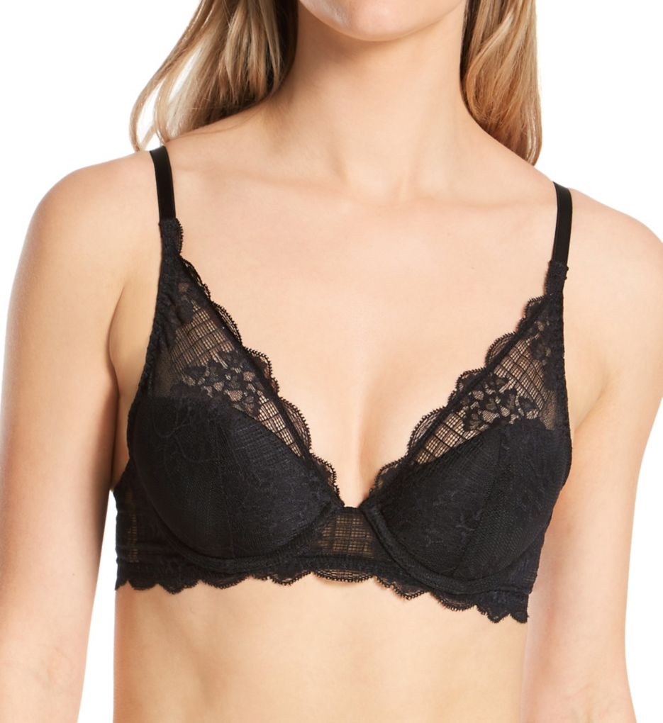 Simone Perele Women's Reve Plunging Push-Up Bra in Black | Size 38D | HerRoom.com