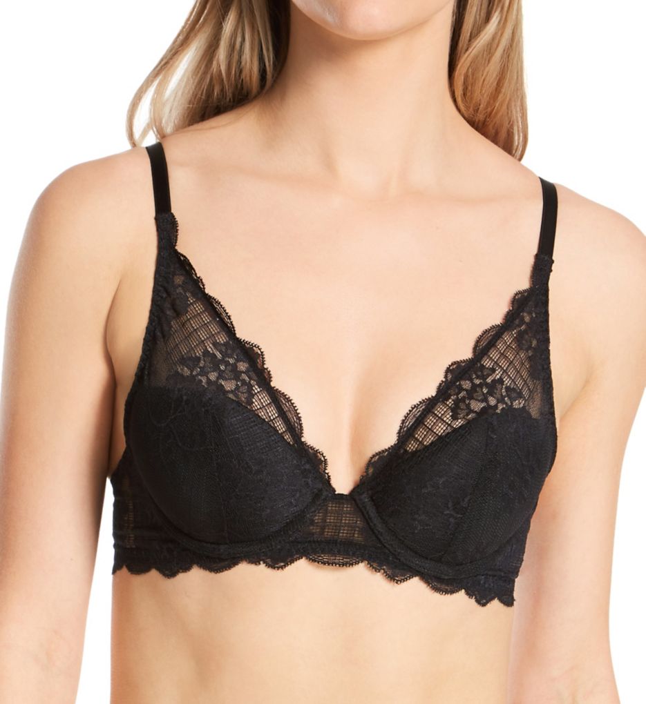 Simone Perele Reve Sheer Underwire Plunge Bra - Cranberry