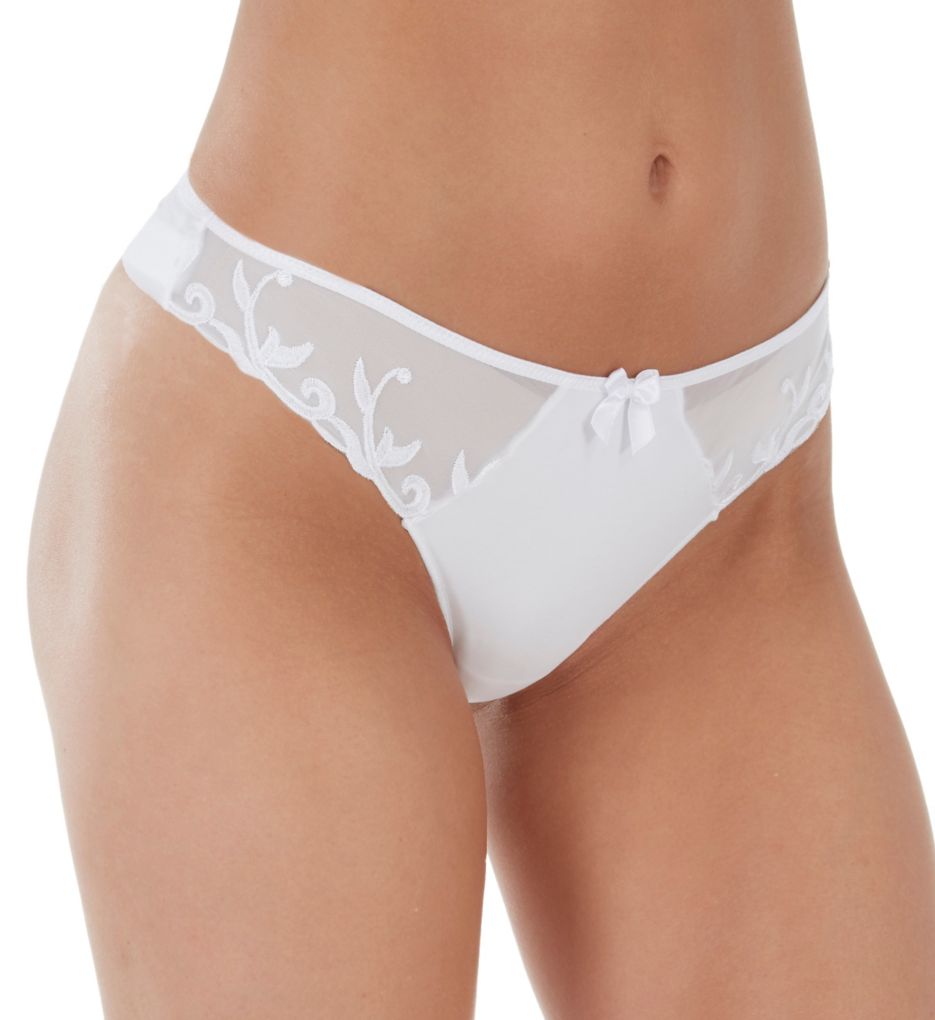 Simone Perele Women's Andora Cotton Thong Panty in White | Size XS | HerRoom.com