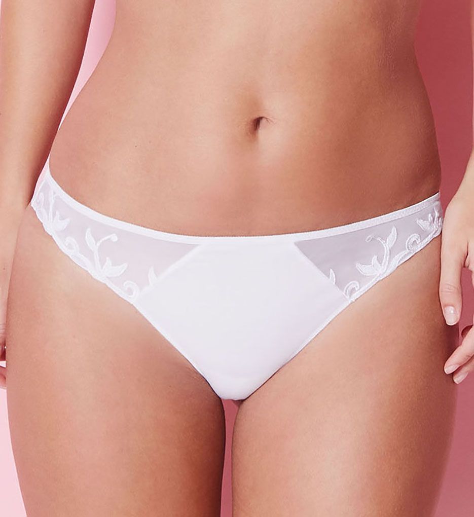 Simone Perele Women's Andora Thong Panty in White | Size XL | HerRoom.com