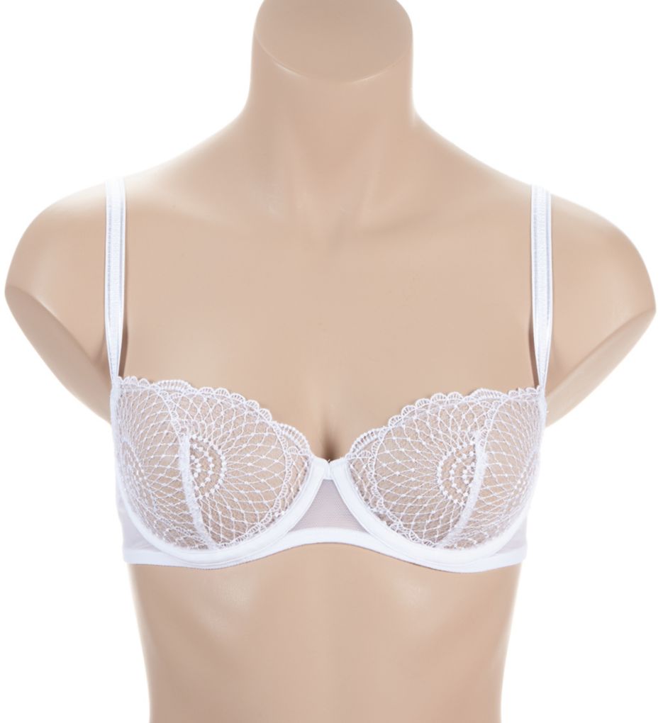 Reflet Half Cup Bra - White