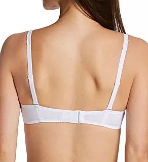 Saga Embroidered Demi Cup Bra White 32B