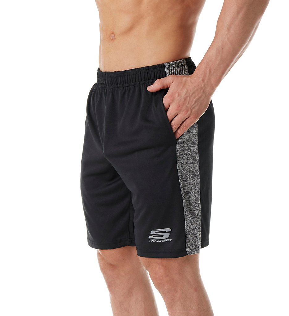 Skechers SKM-0208 Space Dye Jersey Performance Short (Black/Grey Spacedye)
