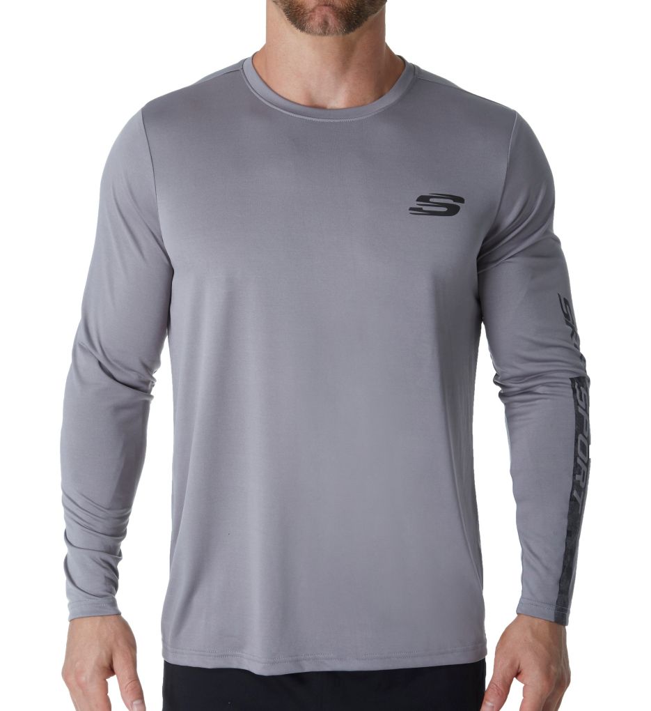 Textured Sport Logo Long Sleeve T-Shirt-fs