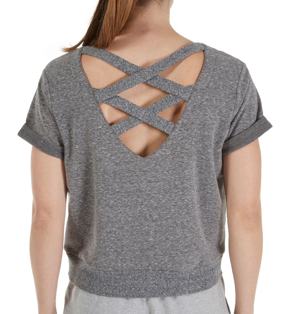 Criss Cross French Terry Short Sleeve Top