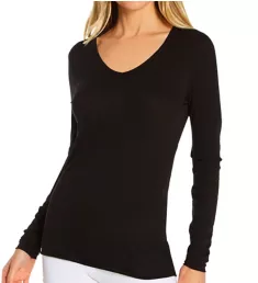 Organic Pima Jersey Vneck Long Sleeve Tee