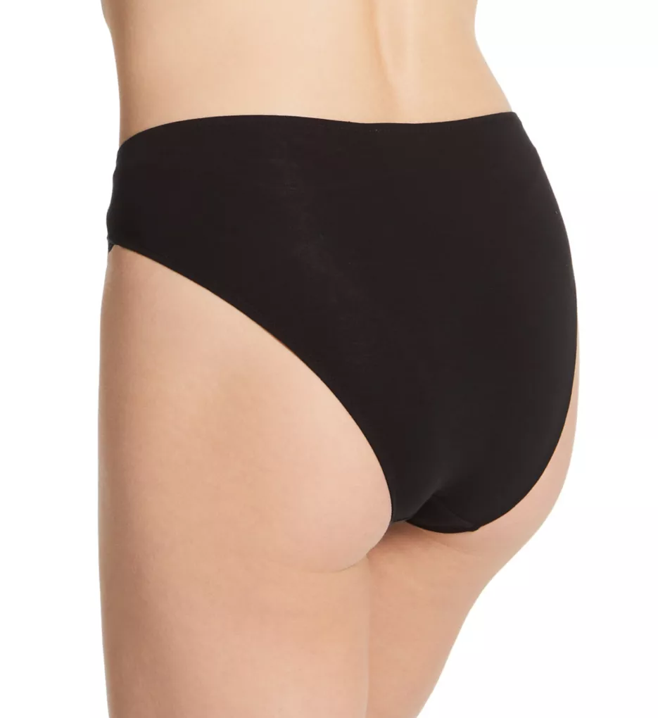 $24 Hanro Women's Black Stretch Invisible Cotton Underwear Thong Size  XSmall 