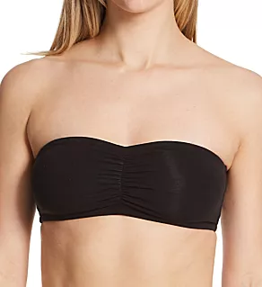 Gretel Pima Cotton Blend Bandeau Bra Black XS