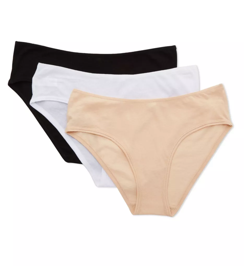 Organic Pima Cotton Boyshort Panty - 3 Pack White/Black/Nude XS