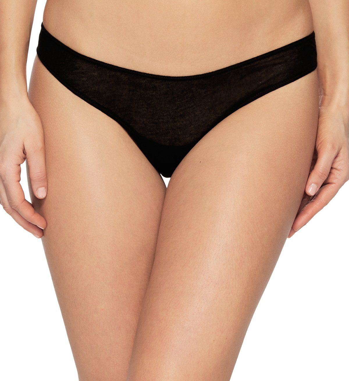 Skin Women's Organic Pima Jersey Bikini Panty in New Black | Size: Large | HerRoom.com