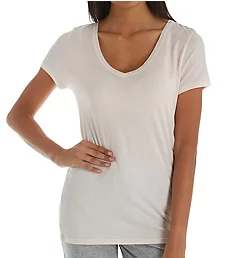 Superfine Pima Jersey V-Neck Easy Tee Pink Pearl XS