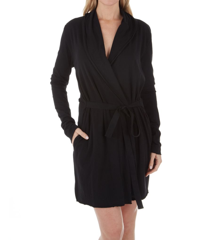Skin Double Layer Wrap Robe Black L  - Image 1