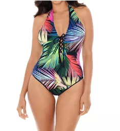 Bright Lights Sirene Halter One Piece Swimsuit Multi S