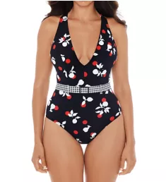 Fruiti Tutti Thrill Belted One Piece Swimsuit Black S