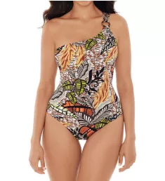 Wurley Triple Sec One Shoulder One Piece Swimsuit Brunette S