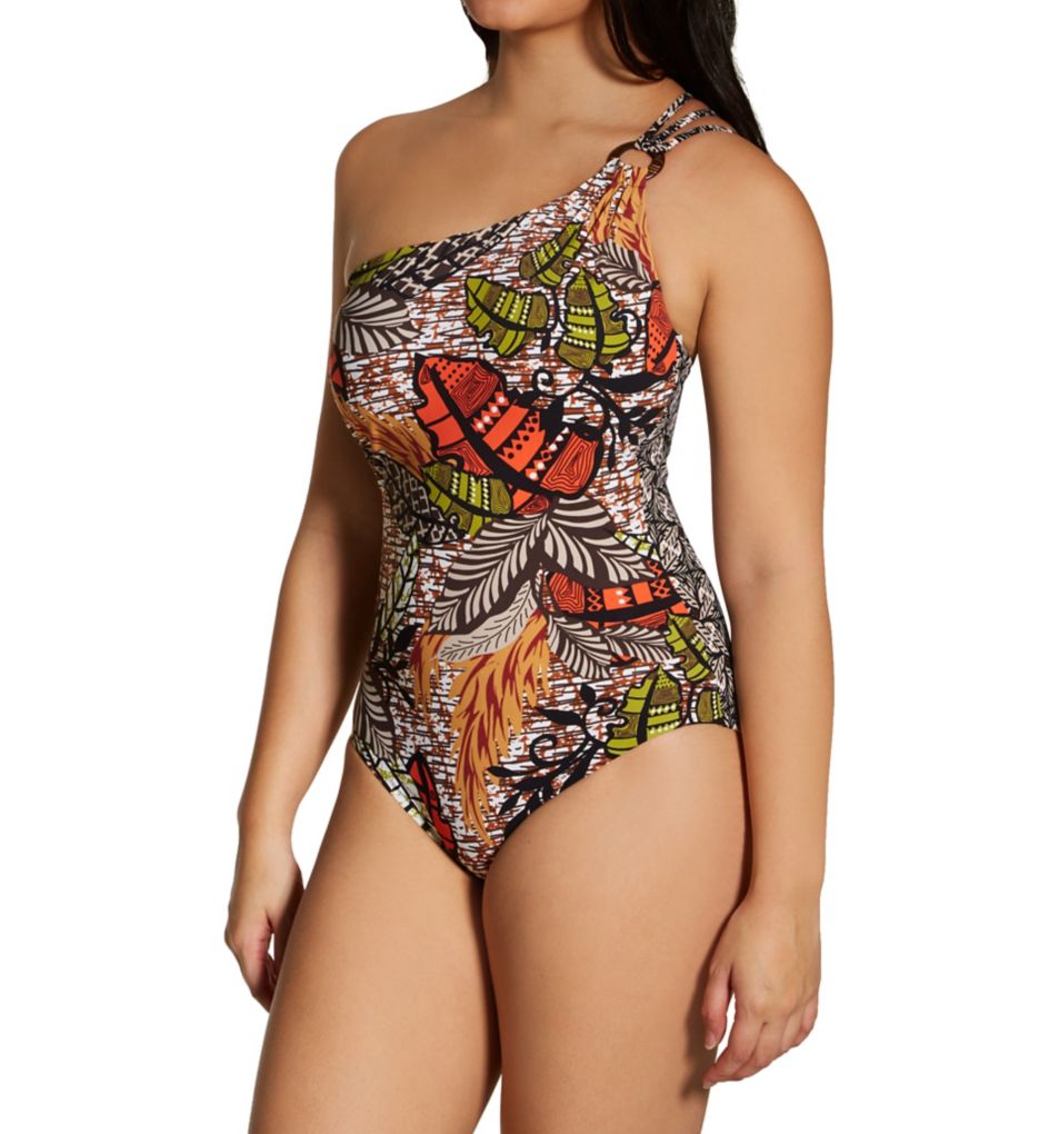 Skinny Dippers Women's Tangerang Sirena Lace Up One Piece Swimsuit Size S  13391