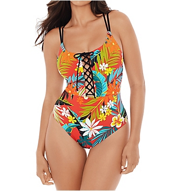 Skinny Dippers Wiki Tiki Suga Babe Lace Up One Piece Swimsuit