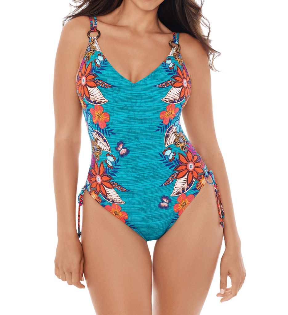 Bamboo Shape Shifter V-Neck One Piece Swimsuit-gs