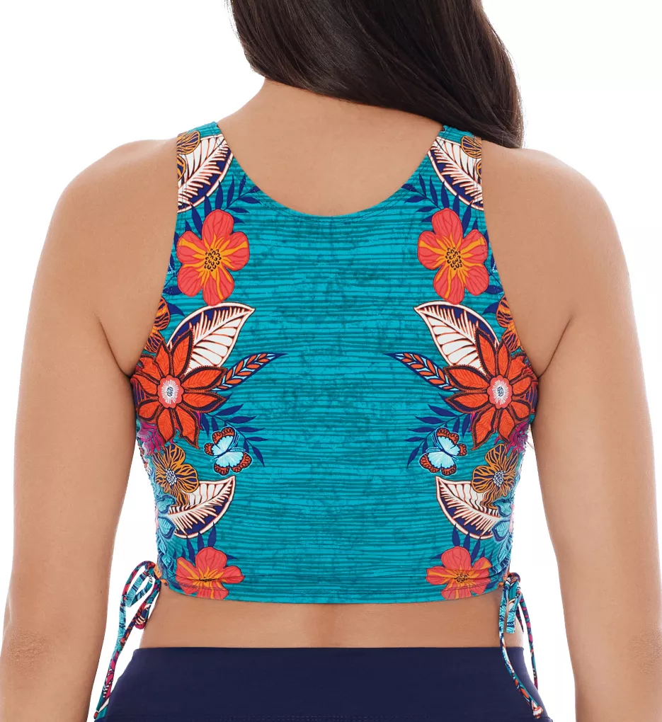 Bamboo Dubbly Bubbly Crop Swim Top Tealness M