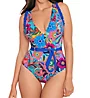Skinny Dippers Tapestry Cinch Ruffle Sleeve One Piece Swimsuit 6540338 - Image 1