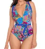 Skinny Dippers Tapestry Cinch Ruffle Sleeve One Piece Swimsuit 6540338 - Image 1