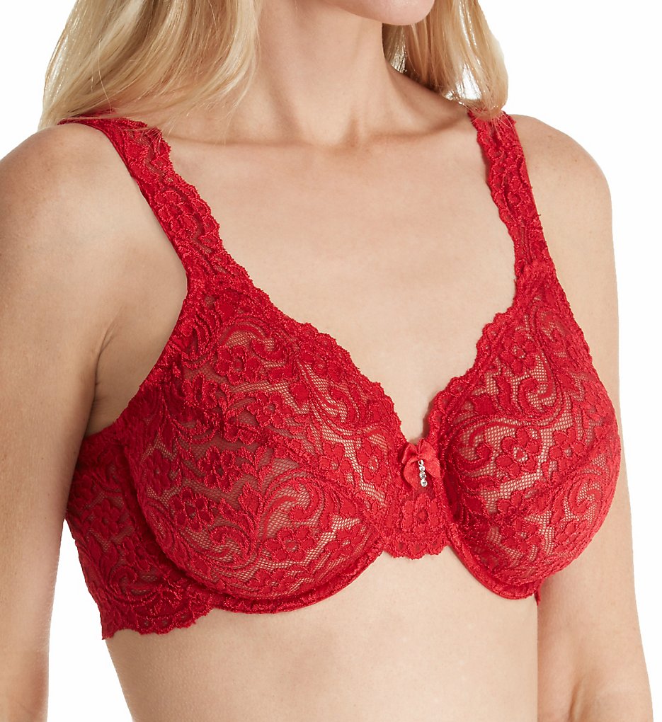 Smart and Sexy - Smart and Sexy 85045 Signature Lace Unlined Underwire Bra (No No Red 44D)