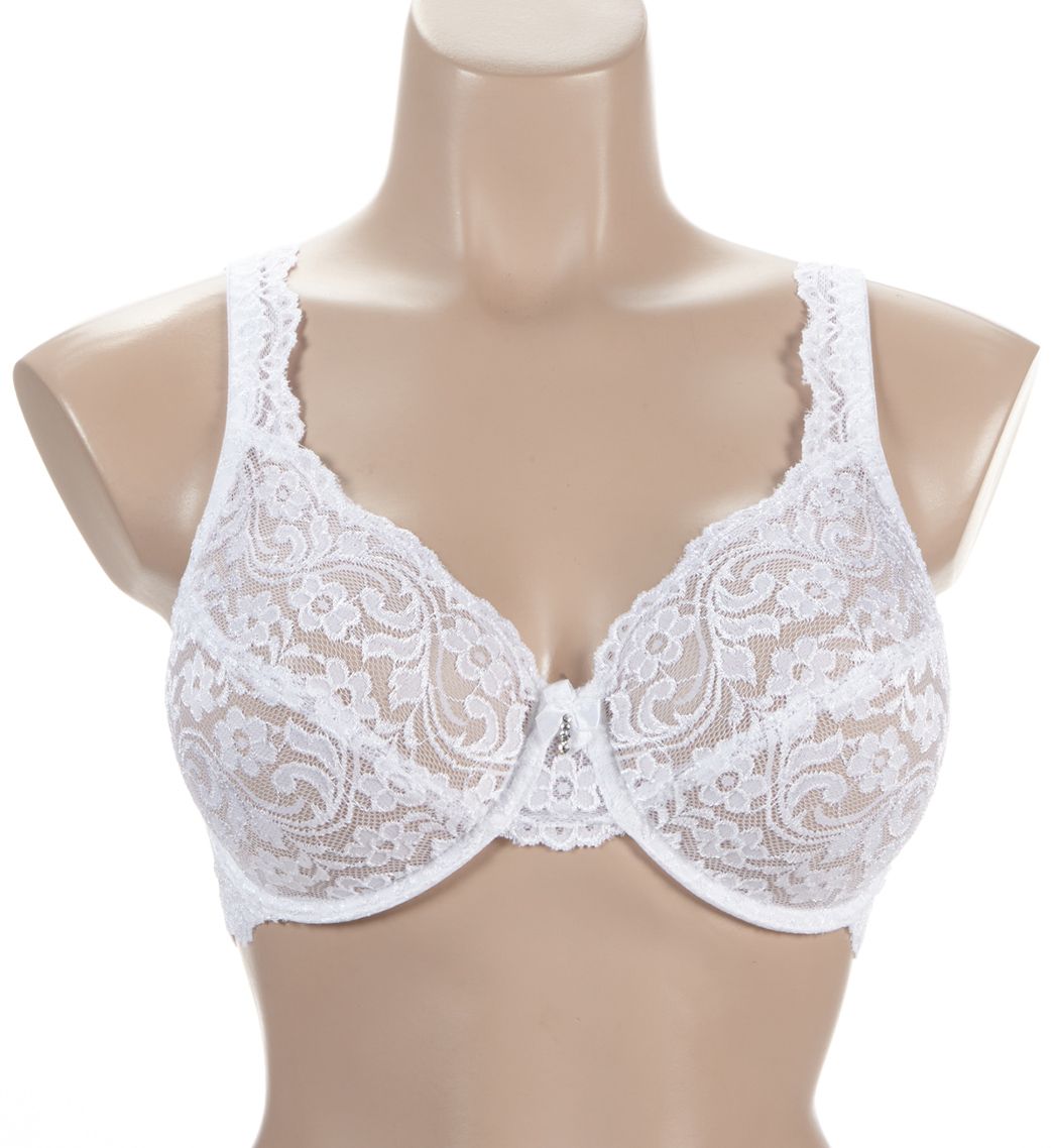 Smart and Sexy Signature Lace Unlined Underwire Bra White 46D  - Image 1
