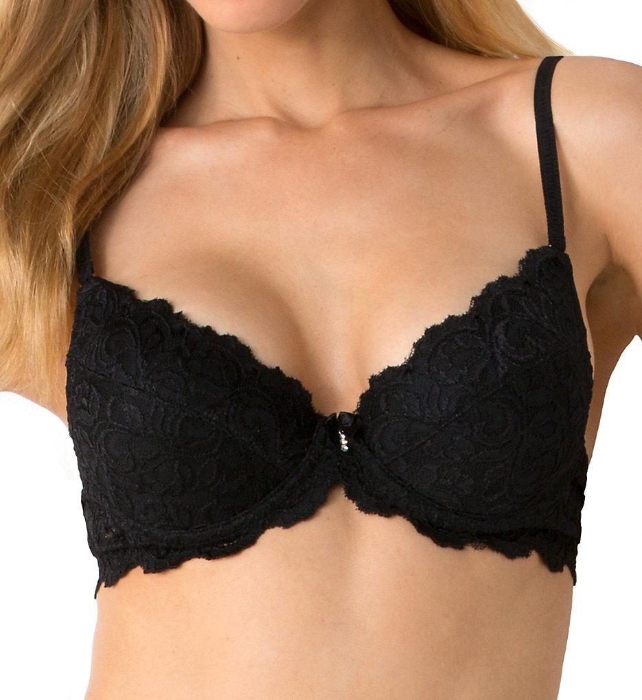 Signature Lace Underwire Push Up Bra Black 38A by Smart and Sexy