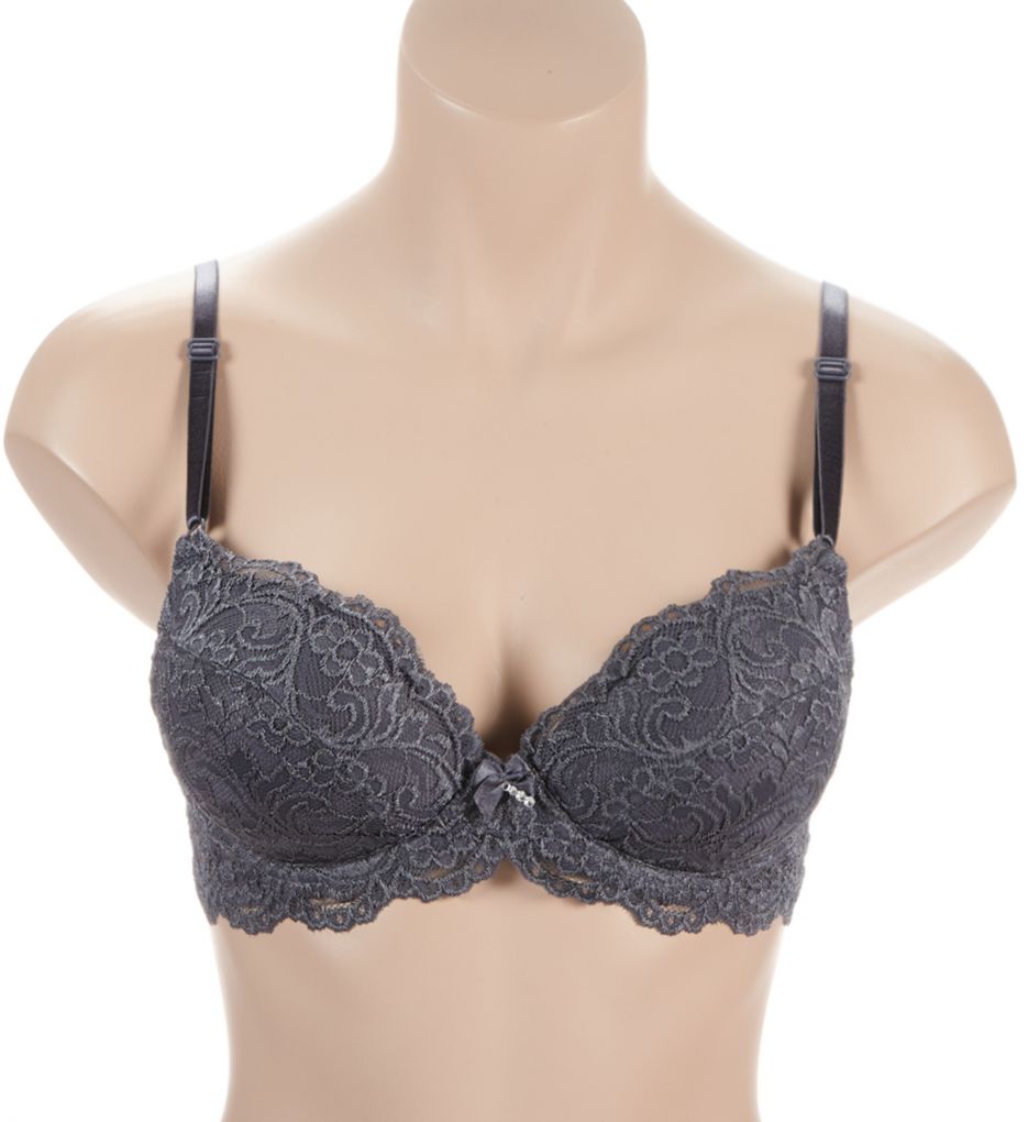 Smart and Sexy Signature Lace Underwire Push Up Bra Anthracite 40DD  - Image 1
