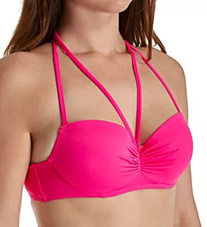 Swim Secret The Getaway Halter Bikini Swim Top Fuchsia Sizzle 34B